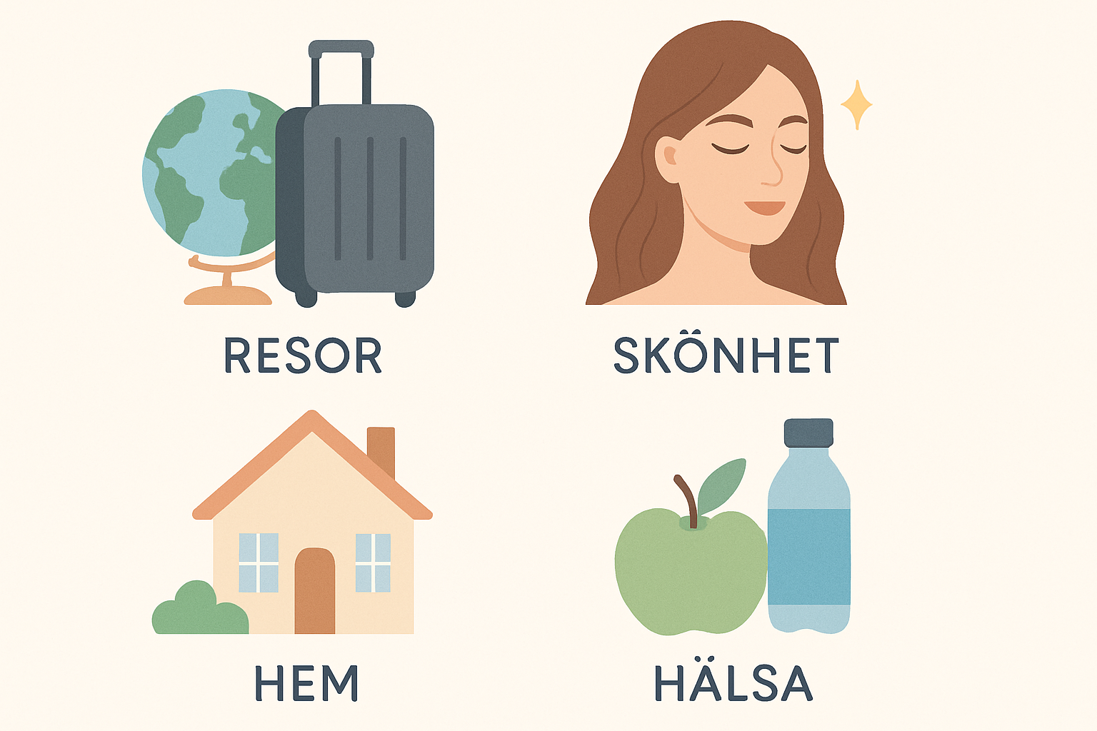 ai genererad bild som visar alla kategorier